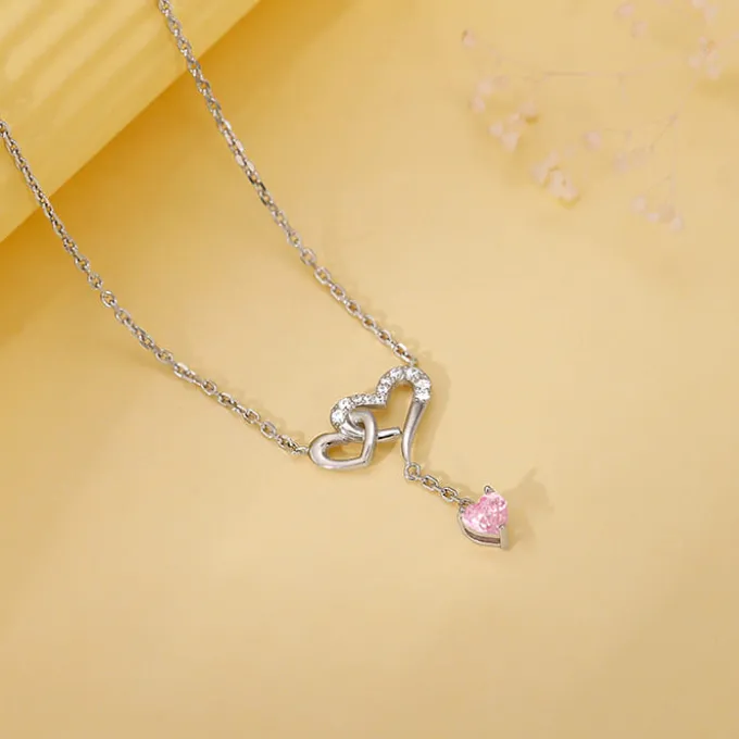 Silver Double Love Necklace