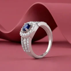 Silver Double Row Pave Ring