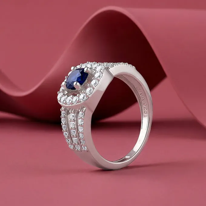 Silver Double Row Pave Ring