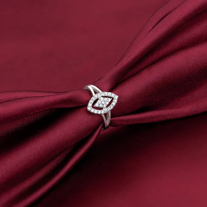 Silver Draped Dice Ring