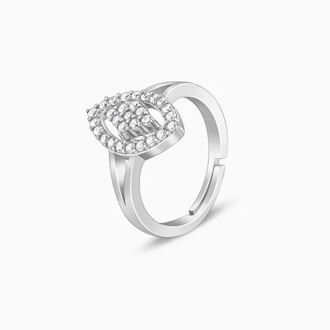 Silver Draped Dice Ring