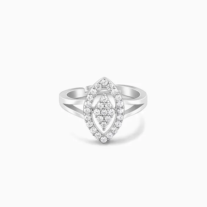 Silver Draped Dice Ring