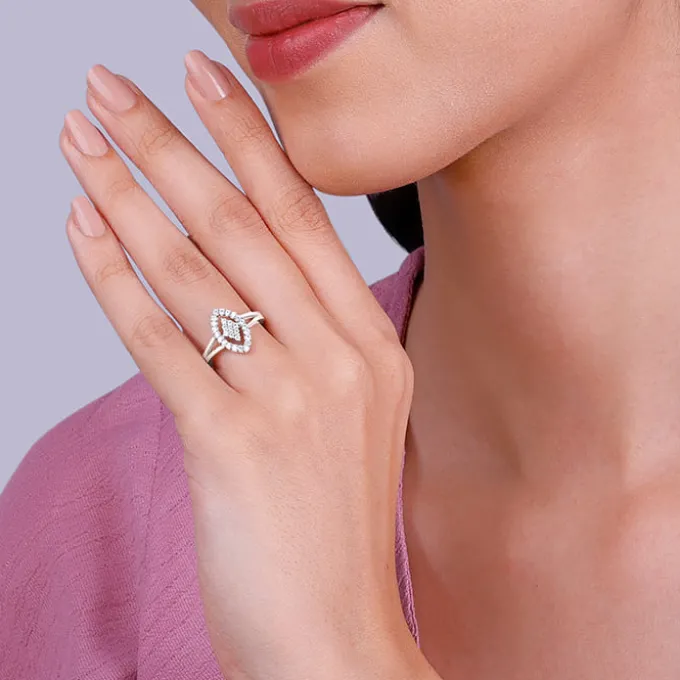 Silver Draped Dice Ring