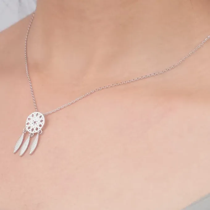 Silver Dreamcatcher Necklace