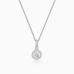 Silver Drizzle Drop Pendant with Box Chain