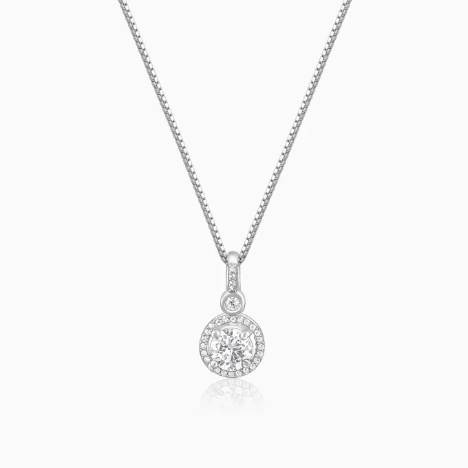 Silver Drizzle Drop Pendant with Box Chain