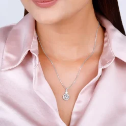 Silver Drizzle Drop Pendant with Box Chain