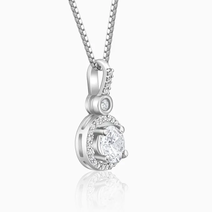 Silver Drizzle Drop Pendant with Box Chain