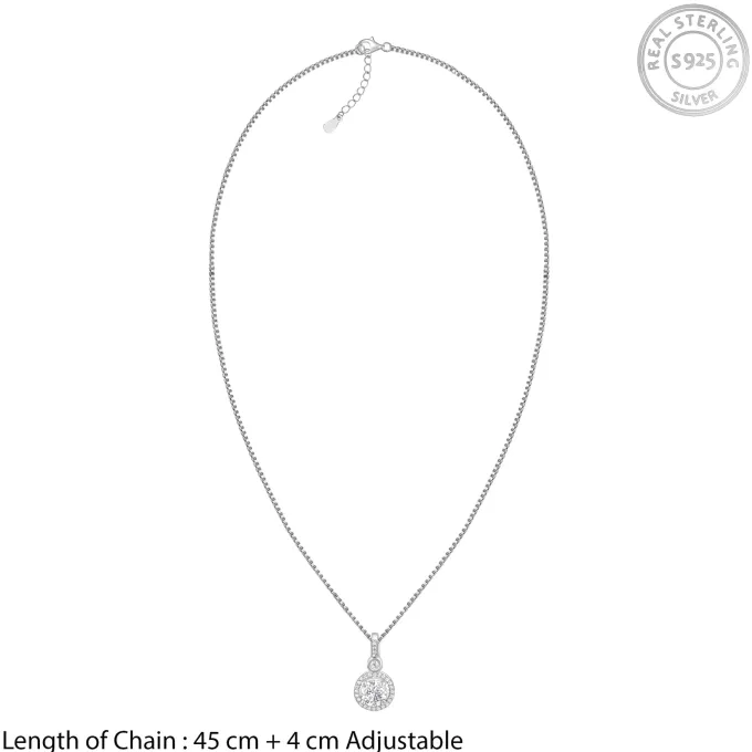 Silver Drizzle Drop Pendant with Box Chain