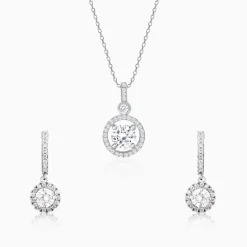 Silver Drizzle Drop Set with Link Chain