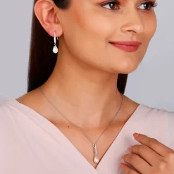 Silver Drops of Pearls Set
