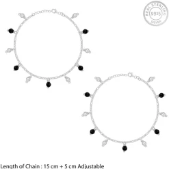 Silver Dua Kids Anklet Pair
