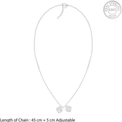 Silver Dual Heart Name Personalised Necklace