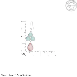 Silver Dual Tone Chalcedony Flower Drop Earrings