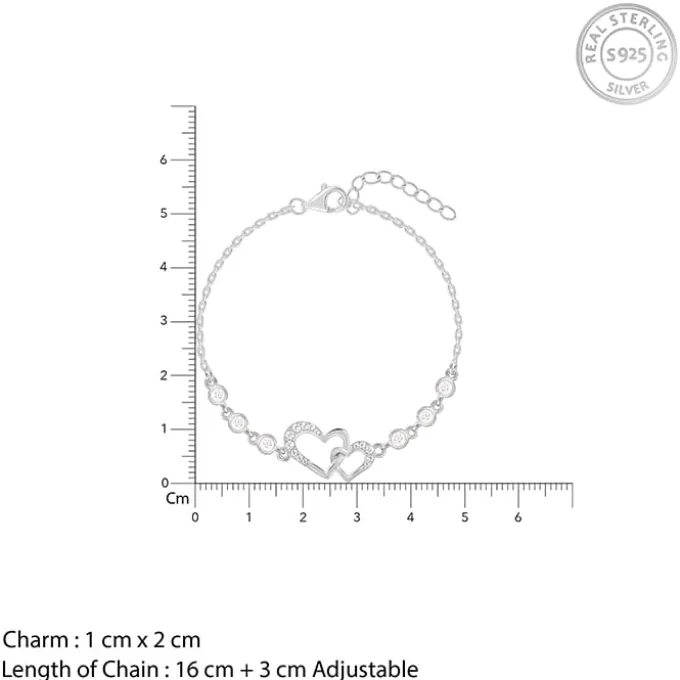 Silver Duoheart Bracelet