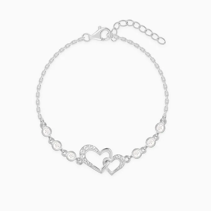 Silver Duoheart Bracelet