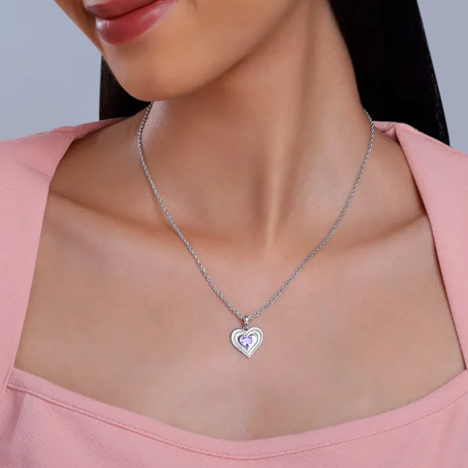 Silver Echo of Love Pendant With Link Chain
