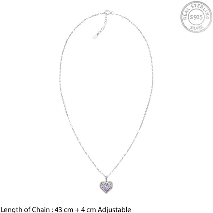 Silver Echo of Love Pendant With Link Chain