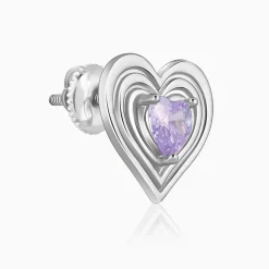 Silver Echo of Love Studs