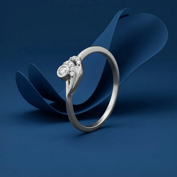 Silver Eclipse Twist Ring (Size 12)
