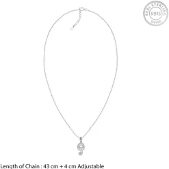 Silver Ekadantaya Pendant with Link Chain