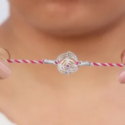 Silver Elegant Circle Rakhi
