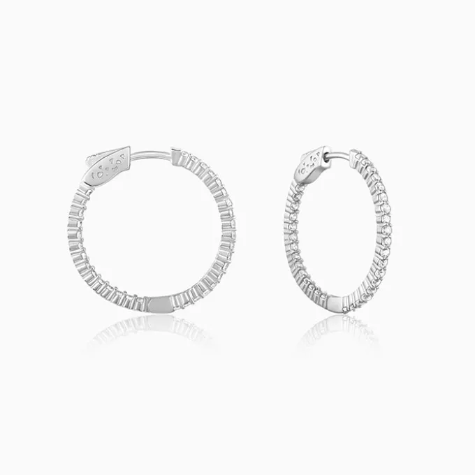 Silver Enchanted Radiance Hoops