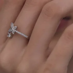 Silver Enchanting Elegance Butterfly Ring