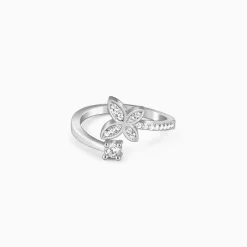 Silver Enchanting Elegance Butterfly Ring