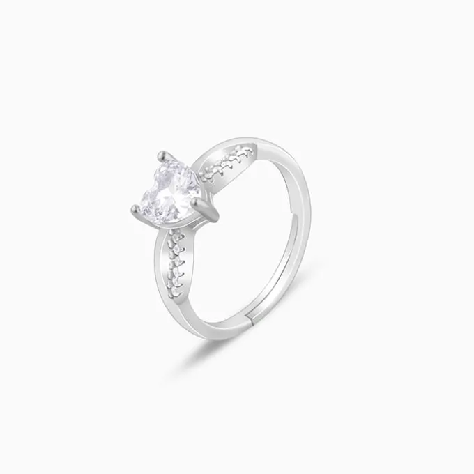 Silver Endless Heart Ring