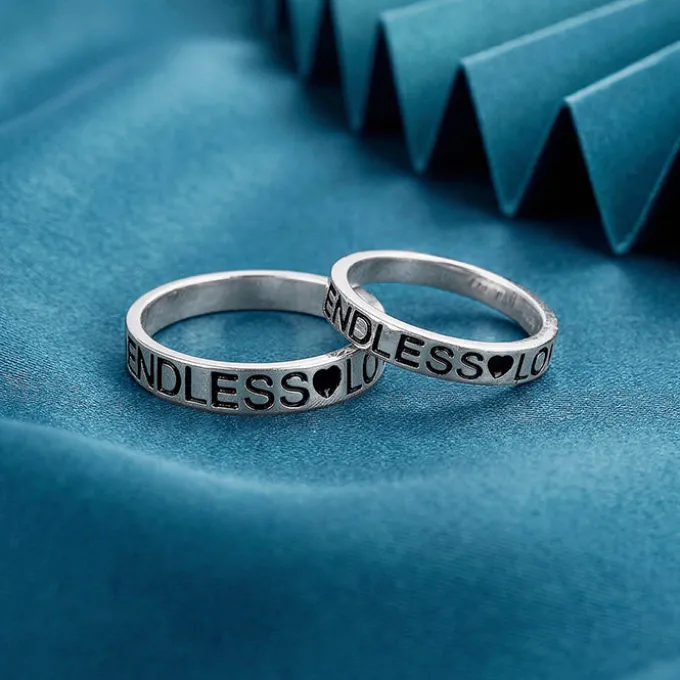 Silver Endless Love Couple Rings