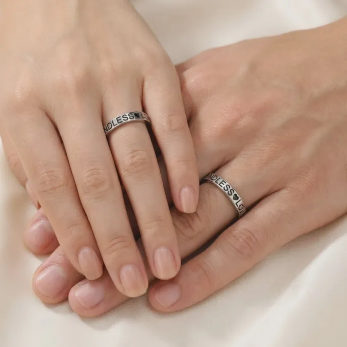 Silver Endless Love Couple Rings