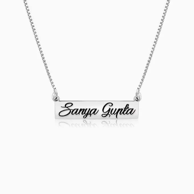 Silver Engraved Pendant with Box Chain