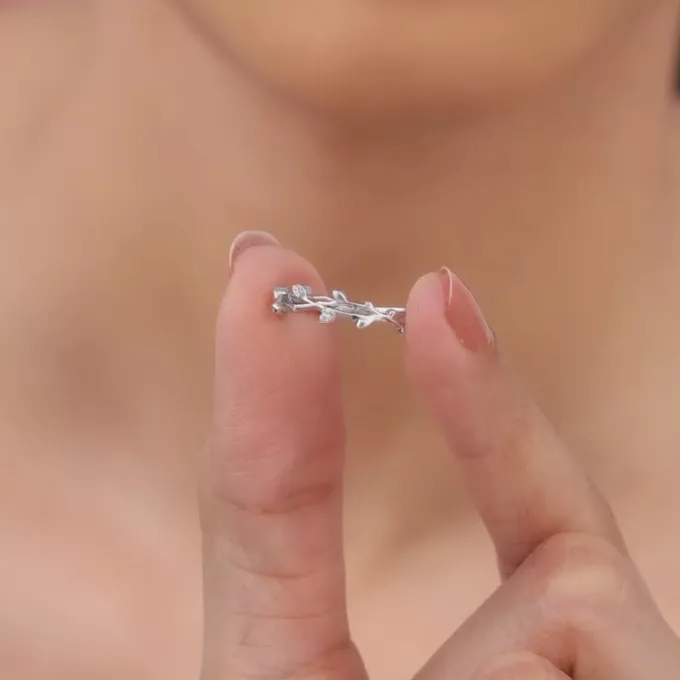 Silver Entwined in Love Ring