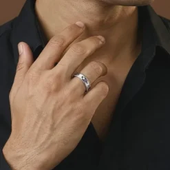 Silver Eterna Edge Band For Him