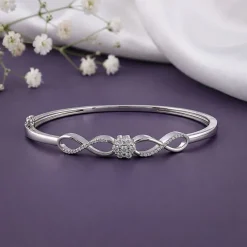 Silver Eternal Bloom Cuff Bracelet