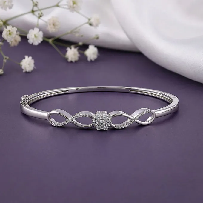 Silver Eternal Bloom Cuff Bracelet