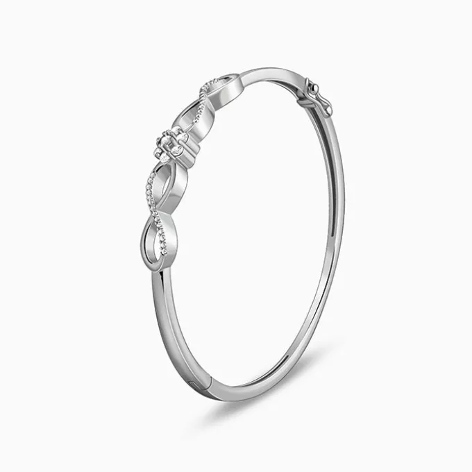 Silver Eternal Bloom Cuff Bracelet