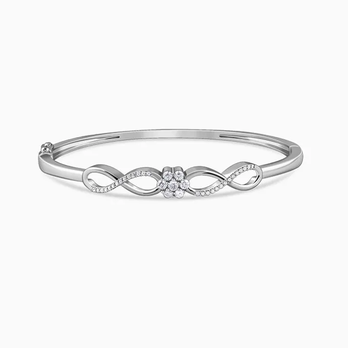 Silver Eternal Bloom Cuff Bracelet