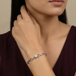 Silver Eternal Bloom Cuff Bracelet