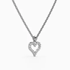 Silver Eternal Heart Pendant with Link Chain