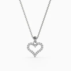 Silver Eternal Heart Pendant with Link Chain