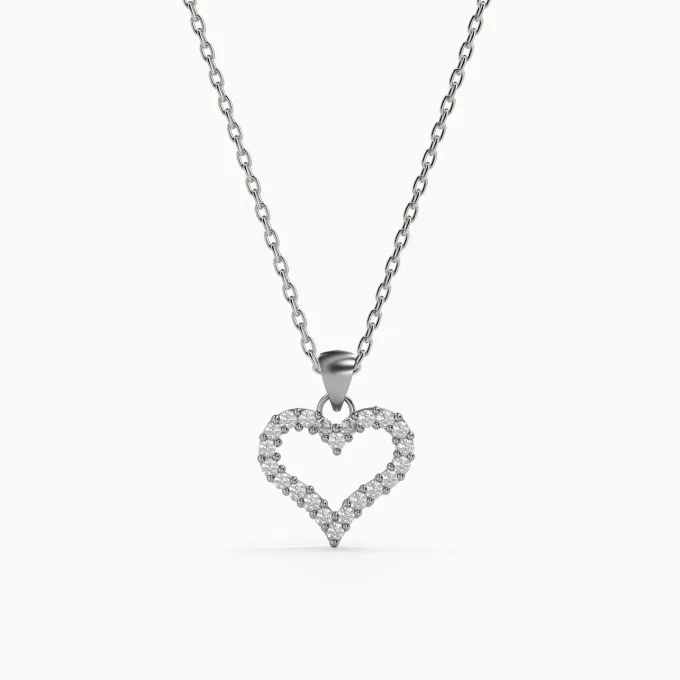 Silver Eternal Heart Pendant with Link Chain
