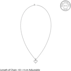 Silver Eternal Heart Pendant with Link Chain