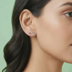 Silver Eternal Infinity Stud Earrings