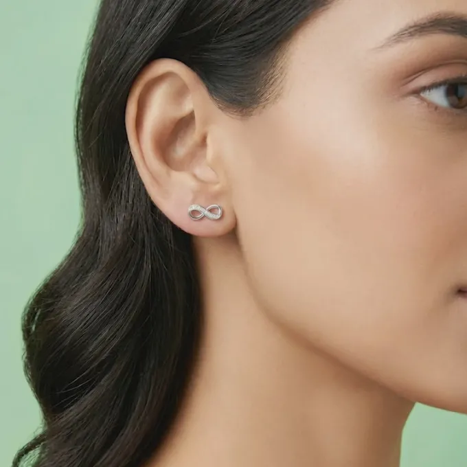 Silver Eternal Infinity Stud Earrings
