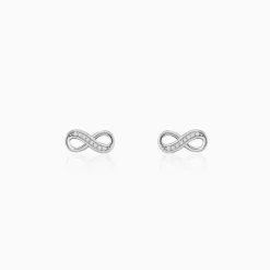 Silver Eternal Infinity Stud Earrings