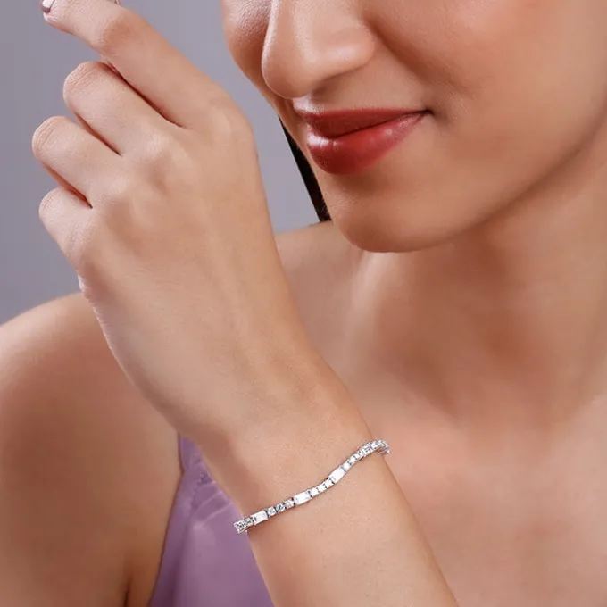 Silver Eternity Row Bracelet