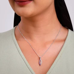 Silver Ethereal Flow Pendant with Link Chain