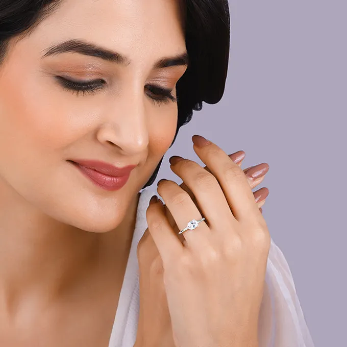 Silver Ethereal Solitaire Ring